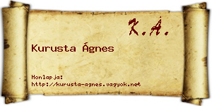 Kurusta Ágnes névjegykártya