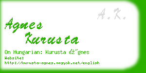 agnes kurusta business card